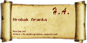 Hrobak Aranka névjegykártya